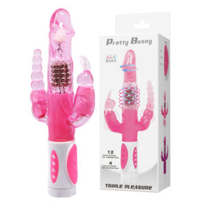 Vibrador Triple Pretty Bunny Rosado
